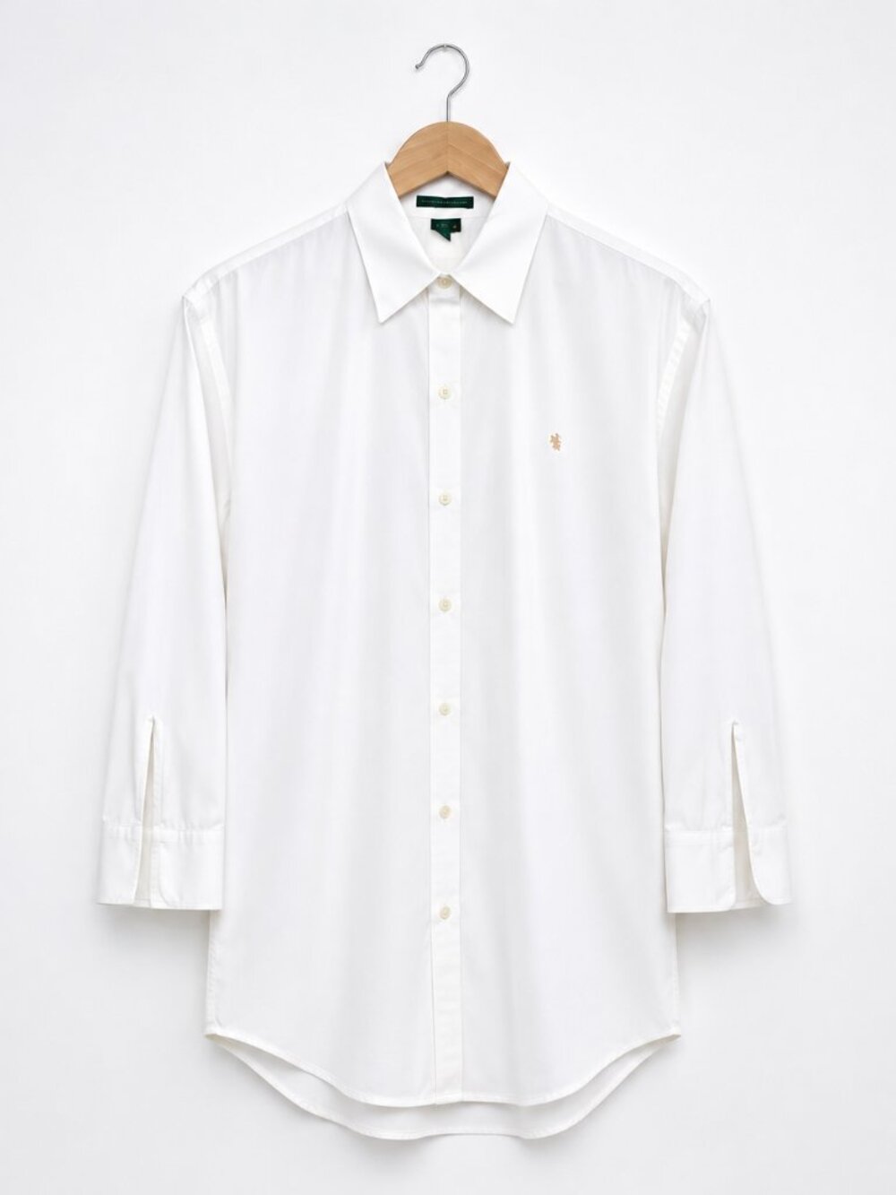 Ralph Lauren M Tunic Button Down Shirt White Cotton Classic Preppy